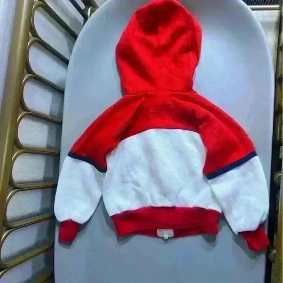 Vintage made in the USA toddler boy red frog embroidered zip hoodie sweatshirt - Picture 4 of 4